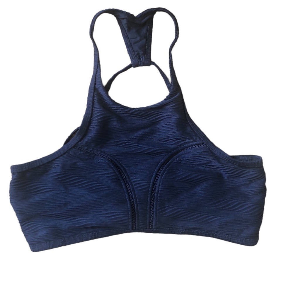 Calia By Carrie Underwood Swim Top Navy Sz. S Blue Strappy Racerback No Wires